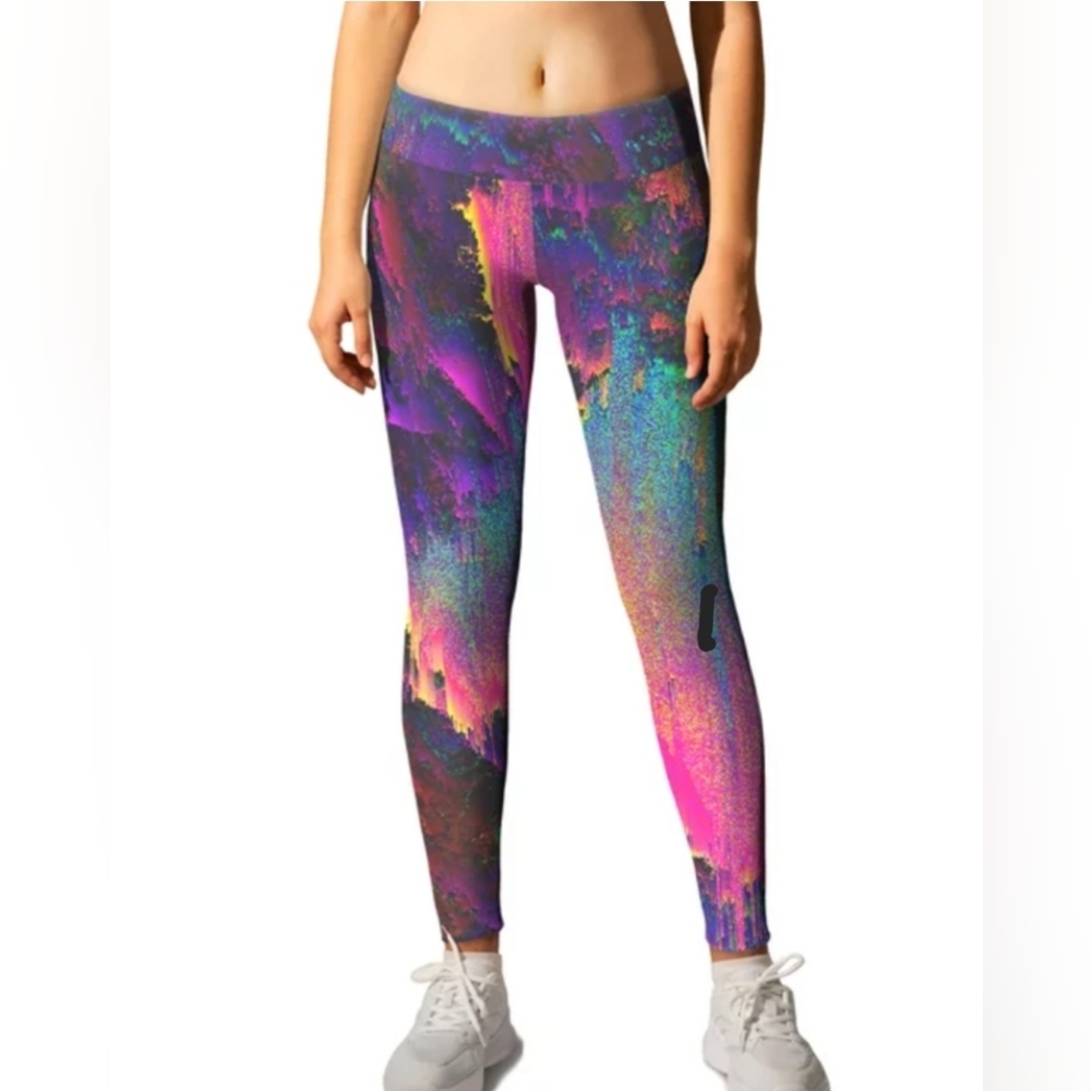 Rainbow color spray Society6 leggings Size Small